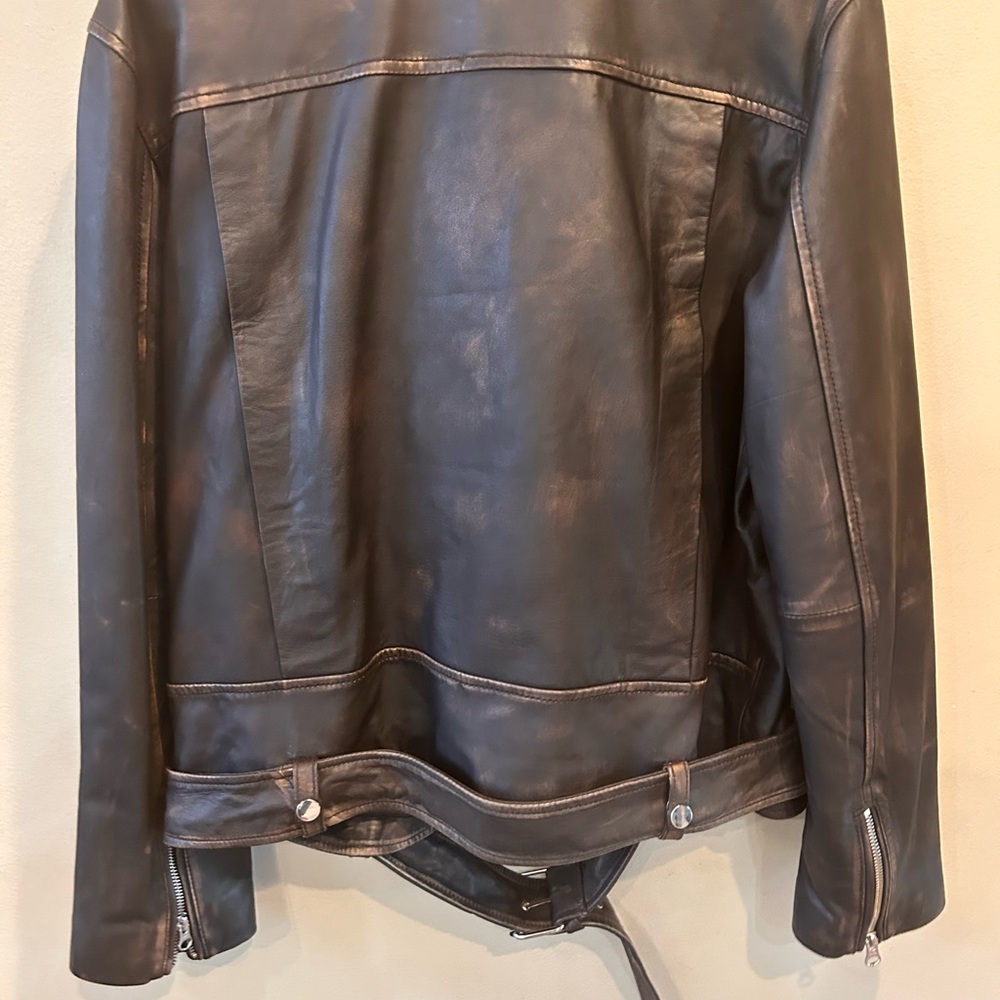 Oversized leather biker jacket - Picture 7 of 8